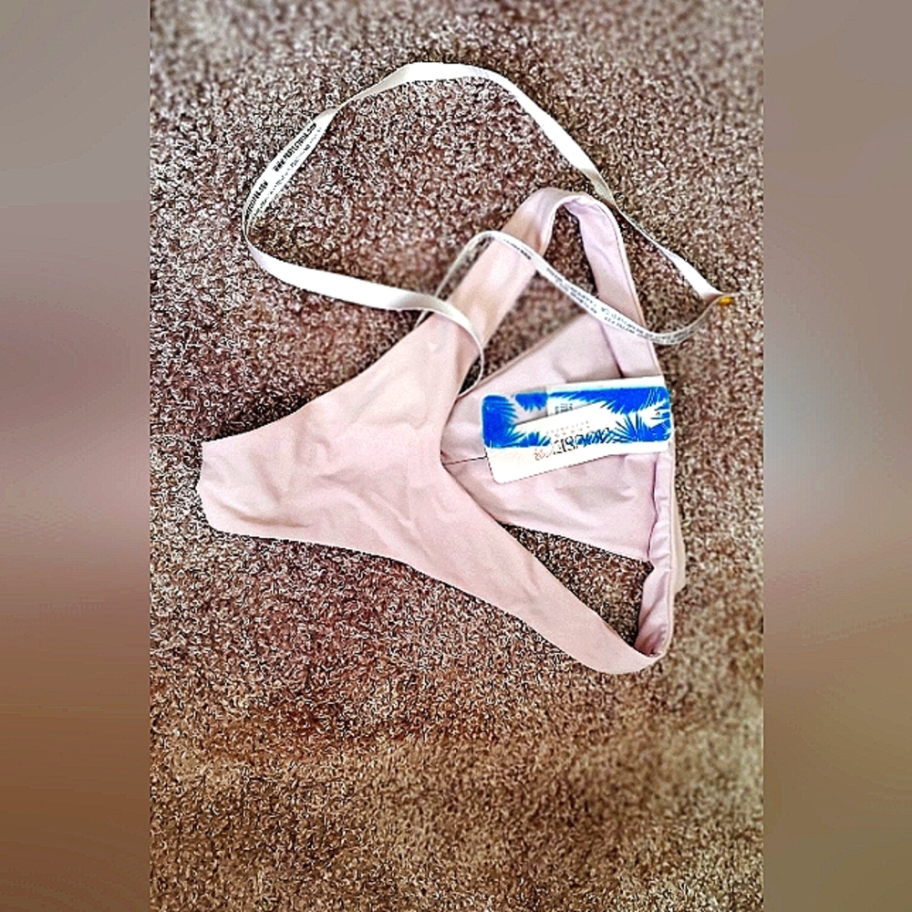 House of Cb Miyako Pink Color Thong Bikini Bottoms Medium